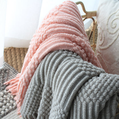 Nordic Knitted Woolen Blanket