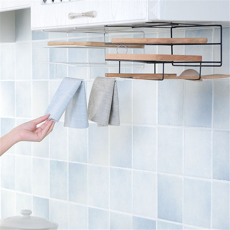 Kitchen Double Layer Towel Rack